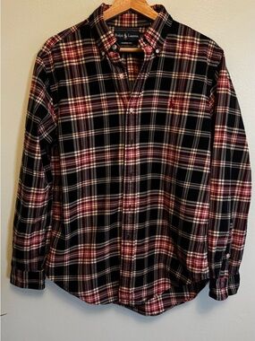 Ralph Lauren Black, Red & Cream Plaid Button-Down Shirt - Men